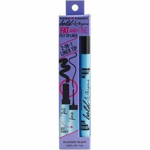 Hard Candy Bold & Gorgeous Fat and Fine Felt Tip Liner, Blackest Black, 0.03 fl